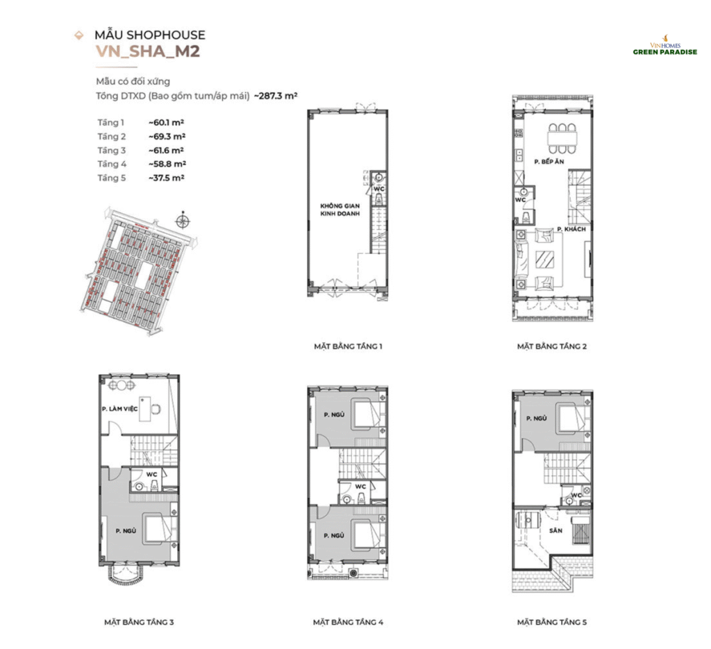 Mặt bằng tham khảo shophouse Vinhomes Cần Giờ